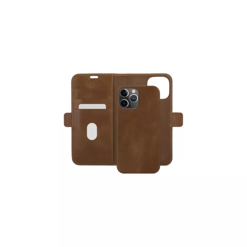 dbramante1928 Lynge LY61GT001181 Flip-Hülle für Apple iPhone 12/12 Pro, genarbtes Leder, Hellbraun