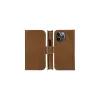 dbramante1928 Lynge LY61GT001181 Flip-Hülle für Apple iPhone 12/12 Pro, genarbtes Leder, Hellbraun