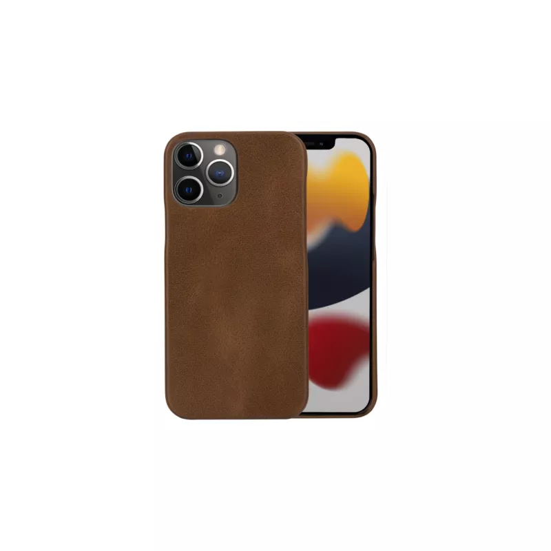 dbramante1928 Lynge LY61GT001181 Flip-Hülle für Apple iPhone 12/12 Pro, genarbtes Leder, Hellbraun
