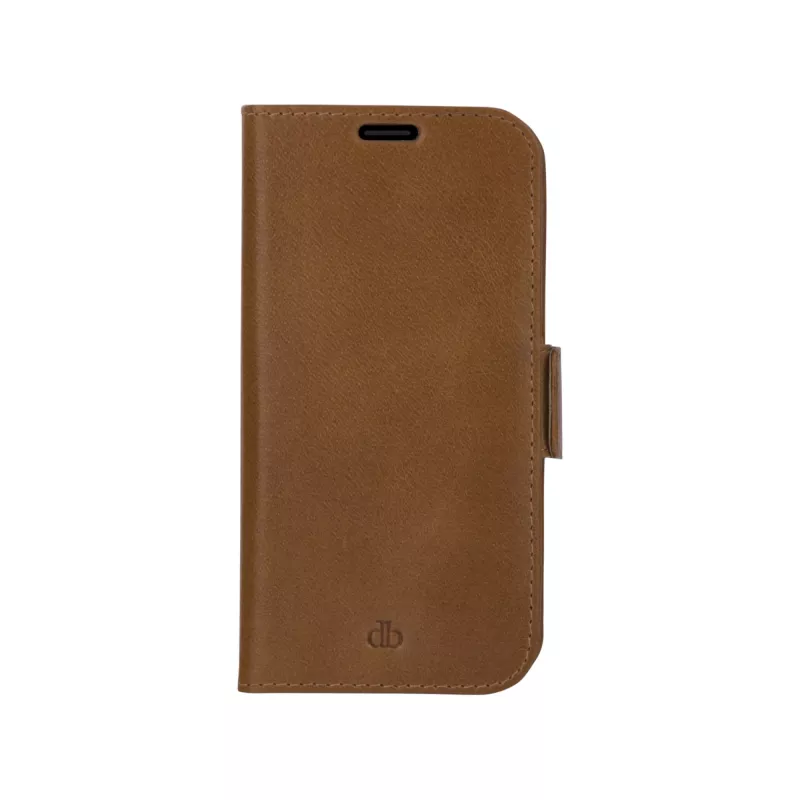 dbramante1928 Lynge LY61GT001181 Flip-Hülle für Apple iPhone 12/12 Pro, genarbtes Leder, Hellbraun