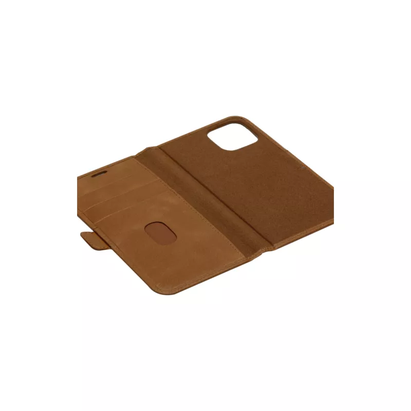dbramante1928 Lynge LY61GT001181 Flip-Hülle für Apple iPhone 12/12 Pro, genarbtes Leder, Hellbraun