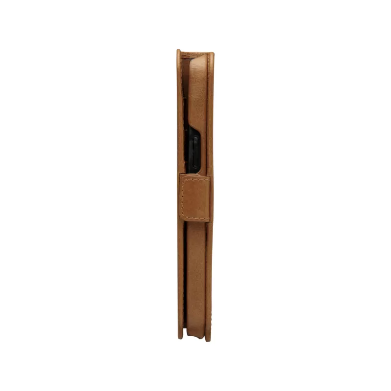 dbramante1928 Lynge LY61GT001181 Flip-Hülle für Apple iPhone 12/12 Pro, genarbtes Leder, Hellbraun