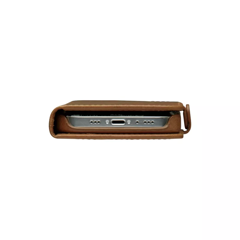 dbramante1928 Lynge LY61GT001181 Flip-Hülle für Apple iPhone 12/12 Pro, genarbtes Leder, Hellbraun