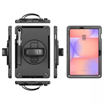 eSTUFF OHIO Defender Hülle für Samsung Galaxy Tab S10 Lite/S10 FE/S9 FE/S9, Schwarz (ES68105002-BULK)