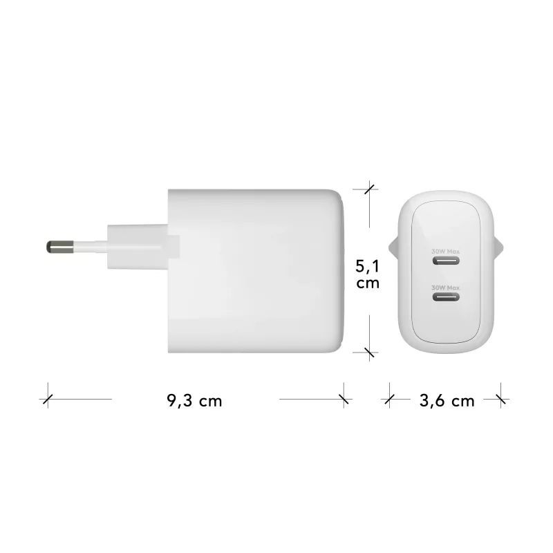 dbramante1928 re-charge Pro – EU-Wandladegerät – 2x USB-C 30W – W
