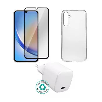 Ladegerät für Mobilgeräte eSTUFF ES-KIT-SAMGALA34 Indoor AC Transparent Weiß USB Type-C