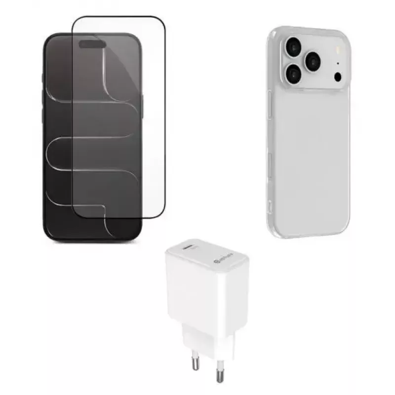 eSTUFF Set für iPhone 17 Pro Max (Ladegerät, Hülle, Glas), ES-KIT-IPH17PROMAX