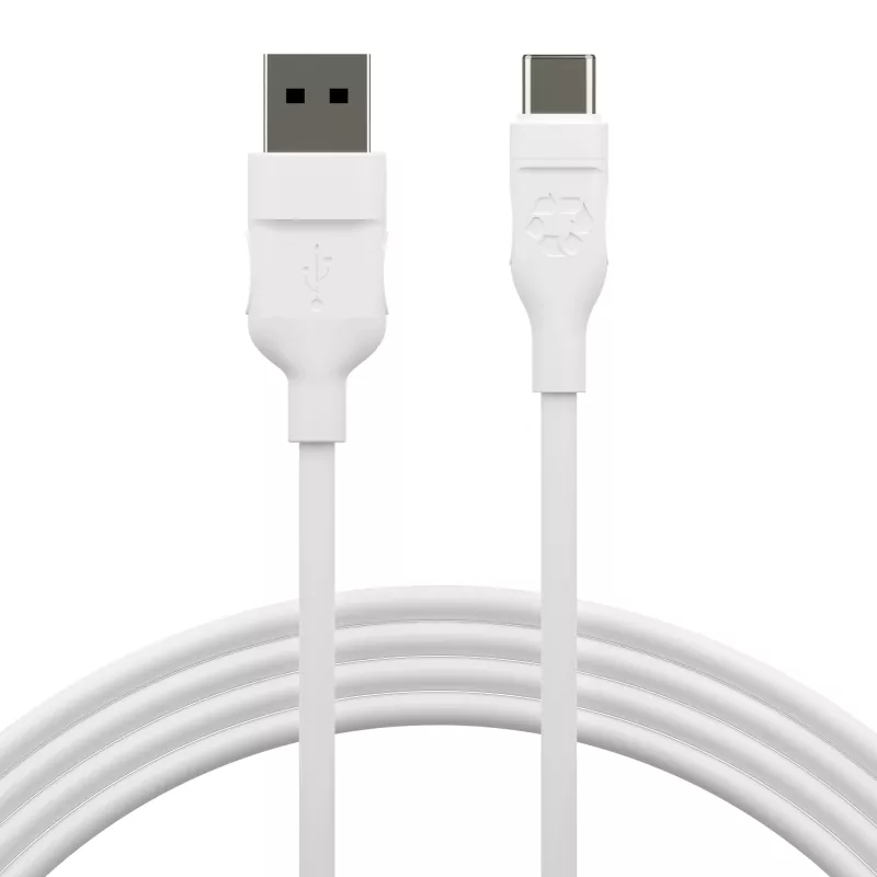 dbramante1928 re-charge Pro CB12ACWH7088 USB-A-auf-USB-C-Kabel, 1,2 m, USB 2.0, 480 Mbps, 36W, 100 % recycelter Kunststoff, Weiß
