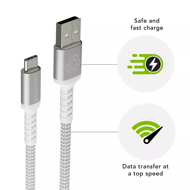 dbramante1928 re-charge Pro - BRD Kabel 1,2 m USB-A auf USB-C -W