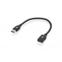 IOGEAR G2LU3AMF USB-Kabel USB 3.2 Gen 1 0,3 m USB A Schwarz