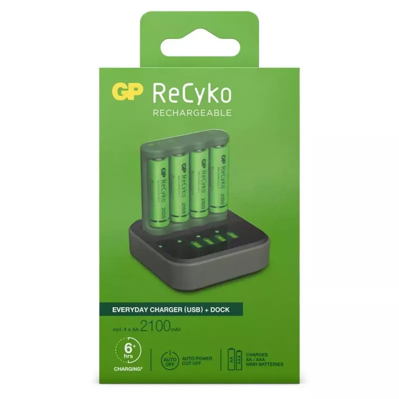GP ReCyko B421 Batterieladegerät mit 4 NiMH-Akkus