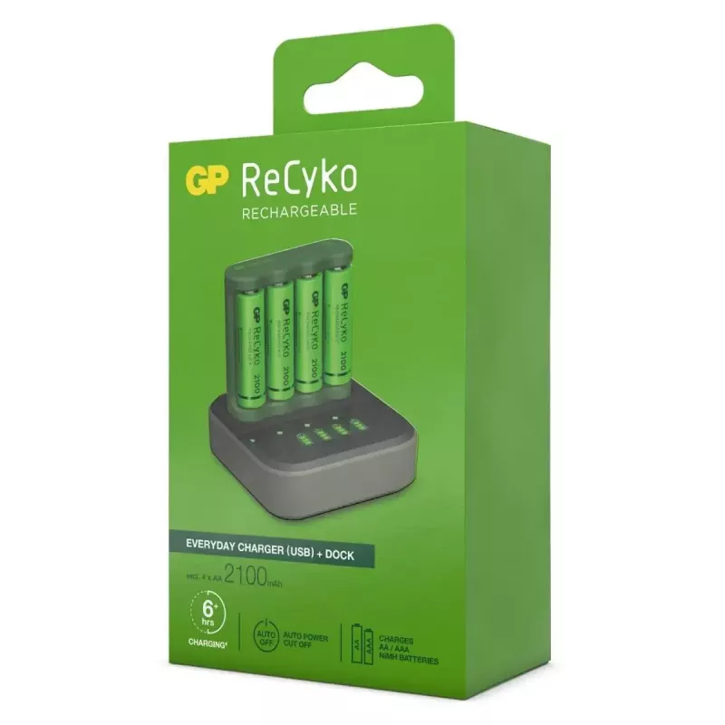 GP ReCyko B421 Batterieladegerät mit 4 NiMH-Akkus