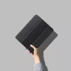 eSTUFF DENVER Folio Case für iPad 9.7 2018/2017 – Schwarzes PU-Leder/Klar