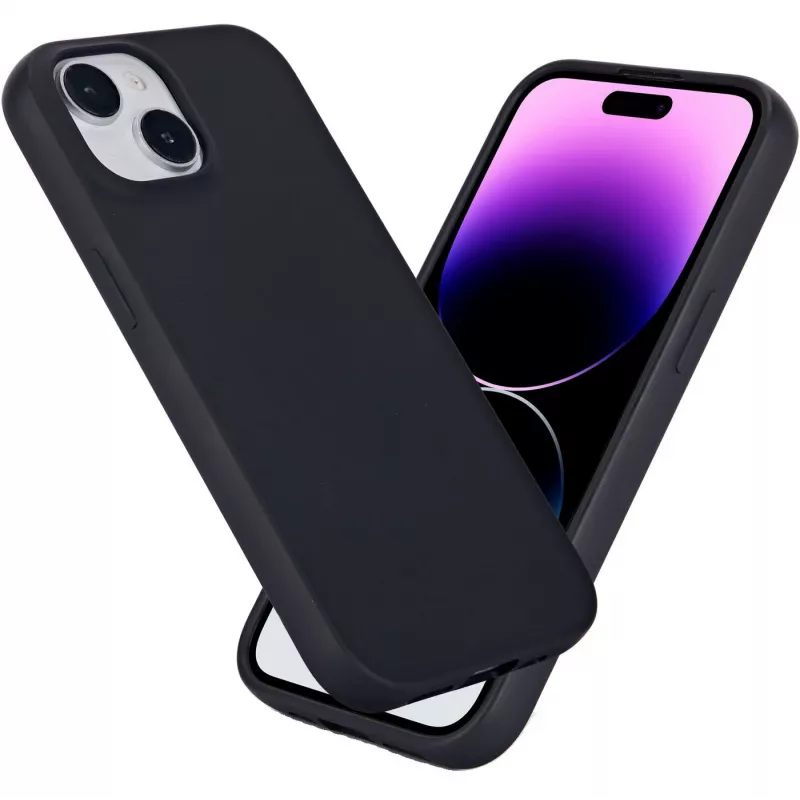 eSTUFF Infinite Vienna ES67101025-BULK Rückseitenabdeckung für Mobiltelefon für Apple iPhone 15, MagSafe-kompatibel, TPU, Schwarz