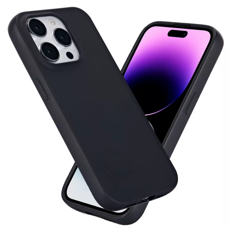 eSTUFF Infinite Vienna ES67101027-BULK Rückseitenabdeckung für Mobiltelefon für Apple iPhone 15 Pro, MagSafe-kompatibel, TPU, Schwarz