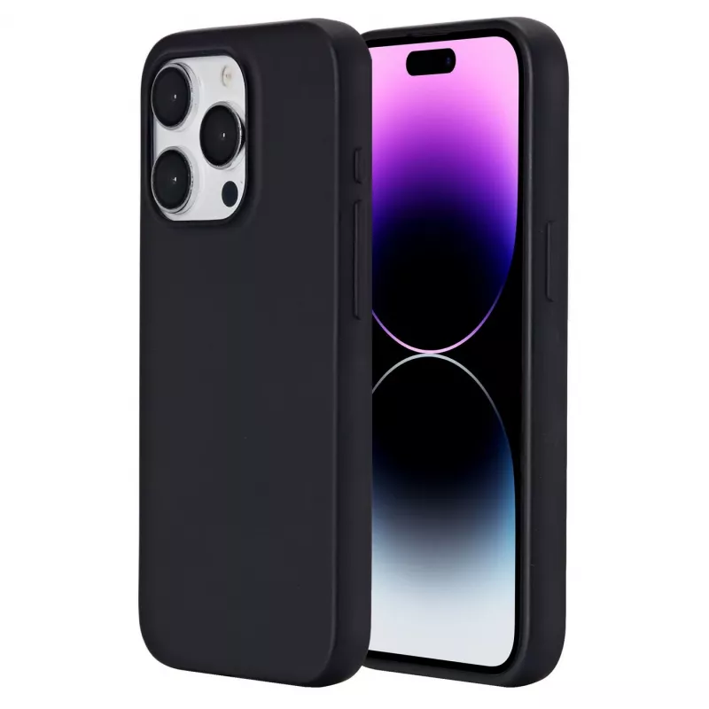 eSTUFF Infinite Vienna ES67101027-BULK Rückseitenabdeckung für Mobiltelefon für Apple iPhone 15 Pro, MagSafe-kompatibel, TPU, Schwarz
