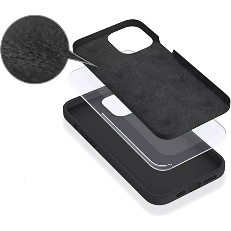 eSTUFF Infinite Riga ES67120021-BULK Rückseitenabdeckung für Mobiltelefon für Apple iPhone 14, Polycarbonat, Silikon, Schwarz
