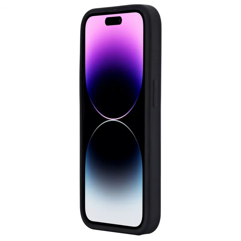 eSTUFF Infinite Riga ES67120027-BULK Rückseitenabdeckung für Mobiltelefon für Apple iPhone 15 Pro, MagSafe-kompatibel, Silikon, Polycarbonat, Schwarz