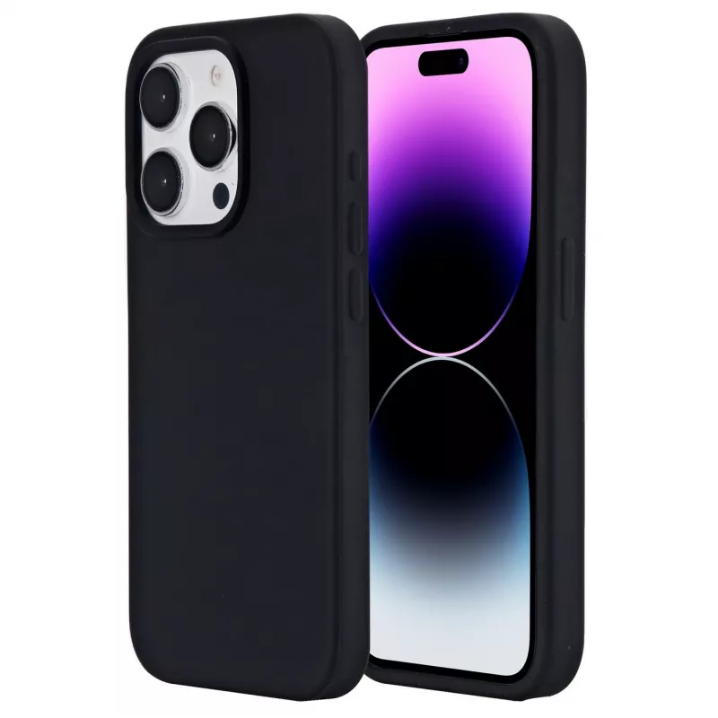 eSTUFF Infinite Riga ES67120027-BULK Rückseitenabdeckung für Mobiltelefon für Apple iPhone 15 Pro, MagSafe-kompatibel, Silikon, Polycarbonat, Schwarz