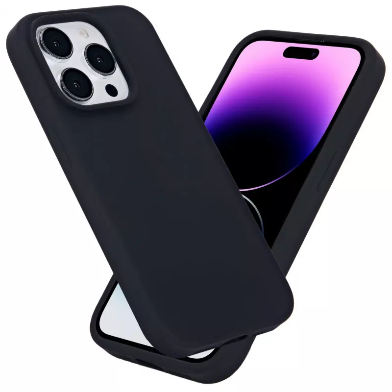 eSTUFF Infinite Riga ES67120027-BULK Rückseitenabdeckung für Mobiltelefon für Apple iPhone 15 Pro, MagSafe-kompatibel, Silikon, Polycarbonat, Schwarz