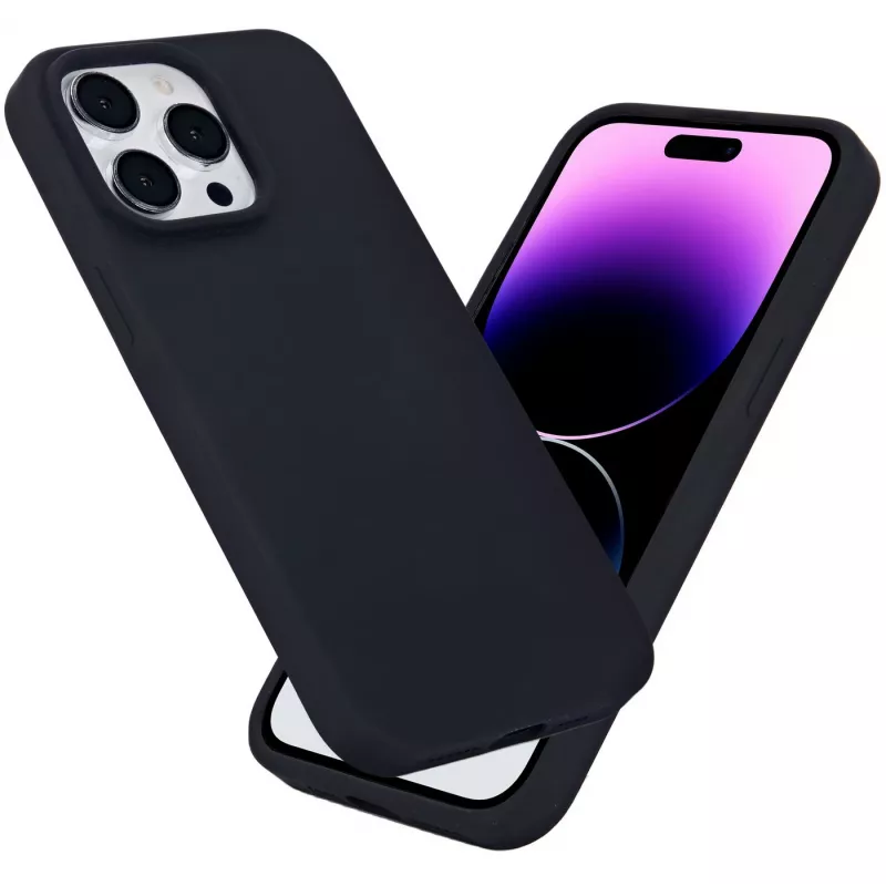 eSTUFF Infinite Riga ES67120028-BULK Rückseitenabdeckung für Mobiltelefon für Apple iPhone 15 Pro Max, MagSafe-kompatibel, Silikon, Polycarbonat, Schwarz