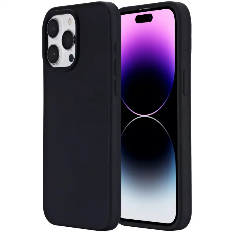 eSTUFF Infinite Rome ES67150028-BULK Rückseitenabdeckung für Apple iPhone 15 Pro Max, magnetisch, MagSafe-kompatibel, Polycarbonat/Silikon, Schwarz