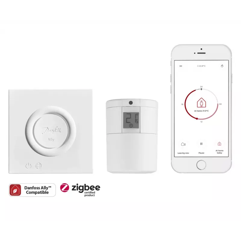 Danfoss Ally Starter Pack, Gateway + Heizkörperthermostat, Weiß (014G2440)