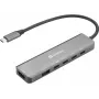Sandberg 136-77 USB-C 6-in-1 MediaDock Dockingstation, HDMI + USB-C Video, Dual 4K@60Hz, USB-A/USB-C 10 Gbps, PD 100W, Aluminium