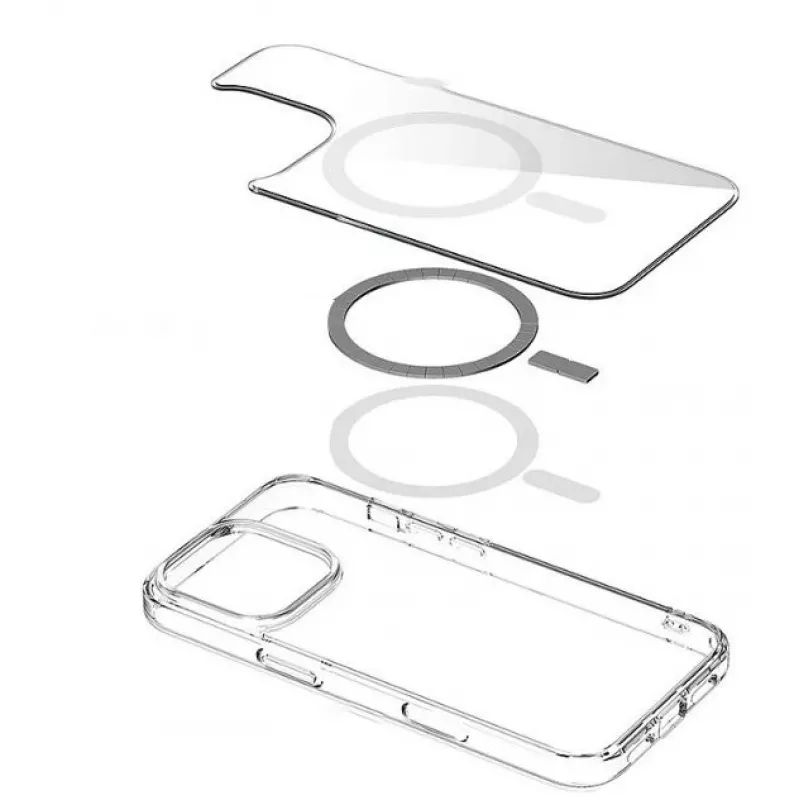 eSTUFF ES67141053 INFINITE OSLO magnetische Hülle für iPhone 16 Pro Max, transparent