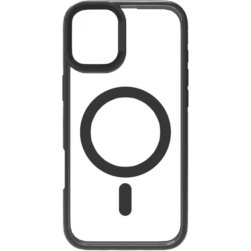eSTUFF ES67141101 INFINITE HELSINKI magnetische Standhülle für iPhone 16 Plus, transparent, schwarz