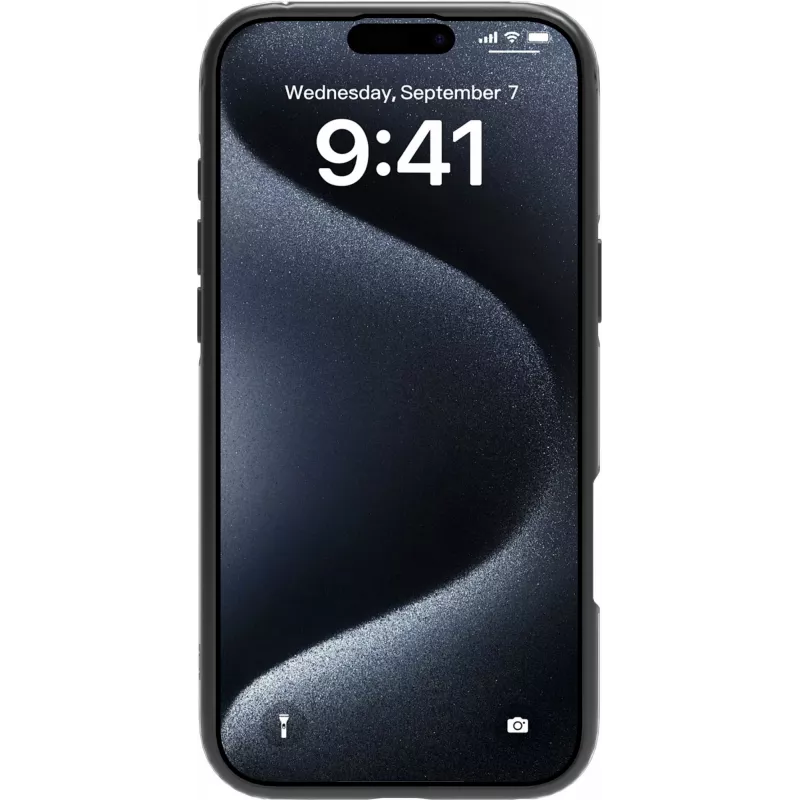 eSTUFF ES67141101 INFINITE HELSINKI magnetische Standhülle für iPhone 16 Plus, transparent, schwarz