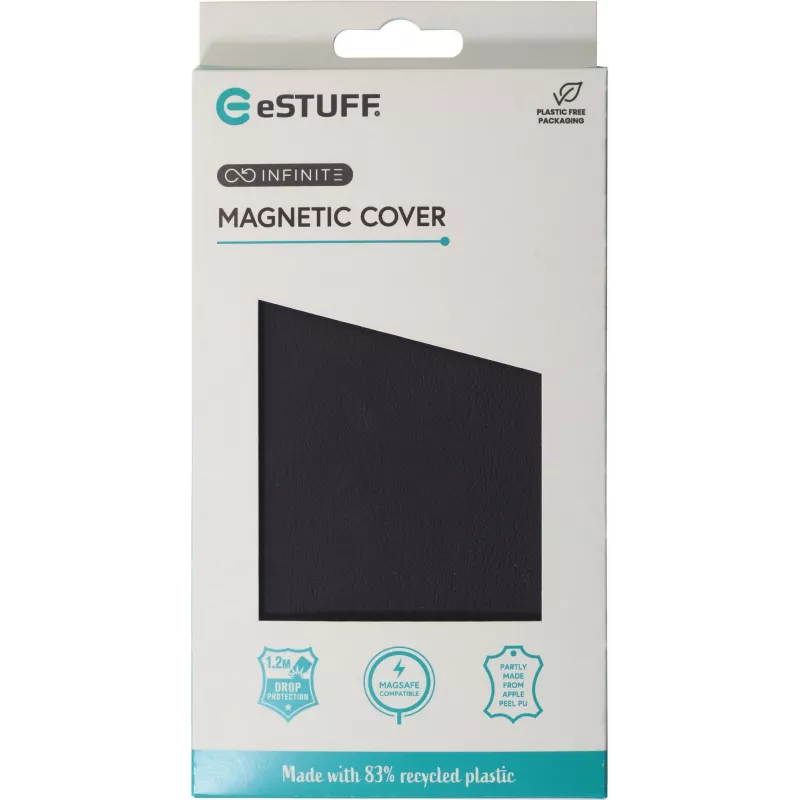 eSTUFF INFINITE VENICE ES67160020 magnetische Hülle für iPhone 16, Leder, Schwarz