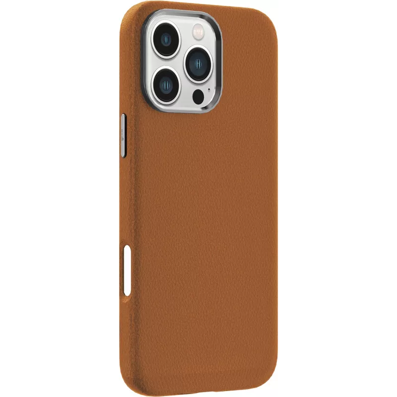 eSTUFF INFINITE VENICE magnetische Lederhülle für iPhone 16 Pro, braun