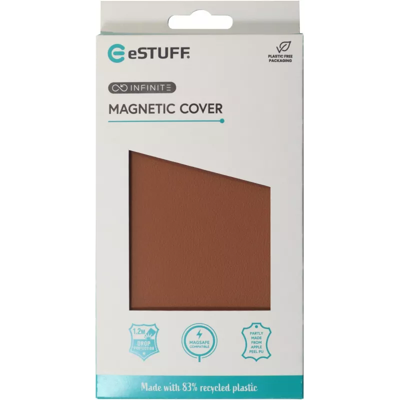 eSTUFF INFINITE VENICE magnetische Lederhülle für iPhone 16 Pro, braun