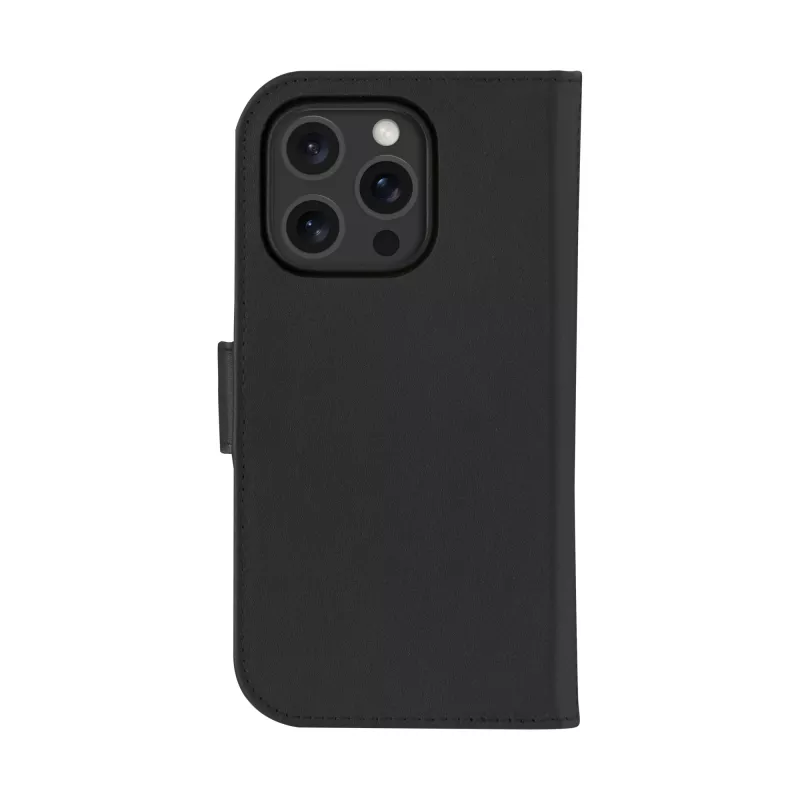 dbramante1928 Lynge MagSafe LM61GTBL6308 Flip-Hülle für Apple iPhone 16 Pro, genarbtes Leder, Schwarz