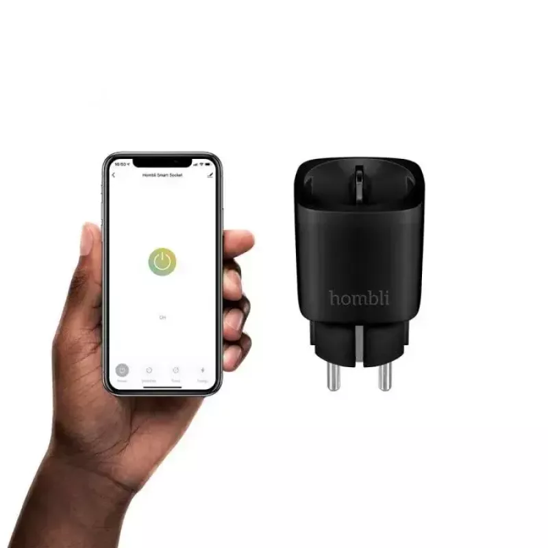 Hombli smarte Steckdose HBPP-0205, 3680 W, Innenbereich, schwarz, 2+1 Aktionspaket (3 Stück)