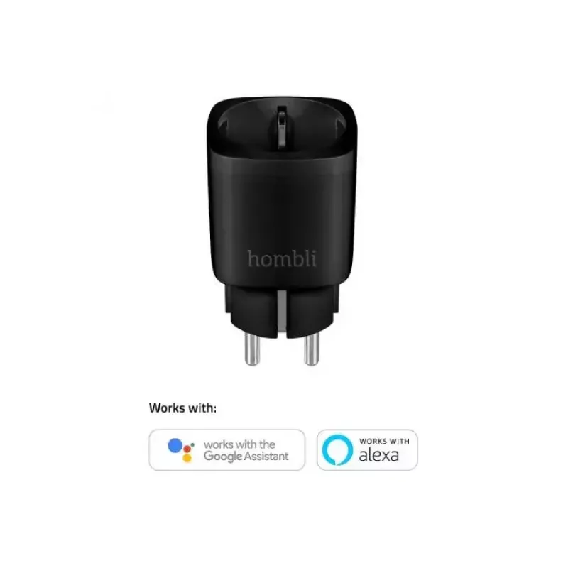 Hombli smarte Steckdose HBPP-0205, 3680 W, Innenbereich, schwarz, 2+1 Aktionspaket (3 Stück)