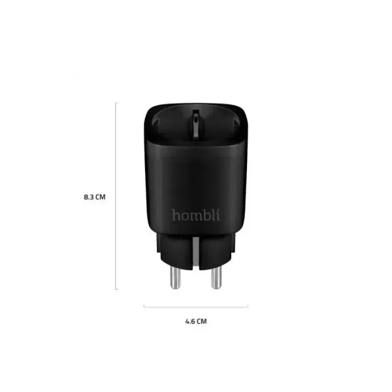 Hombli smarte Steckdose HBPP-0205, 3680 W, Innenbereich, schwarz, 2+1 Aktionspaket (3 Stück)