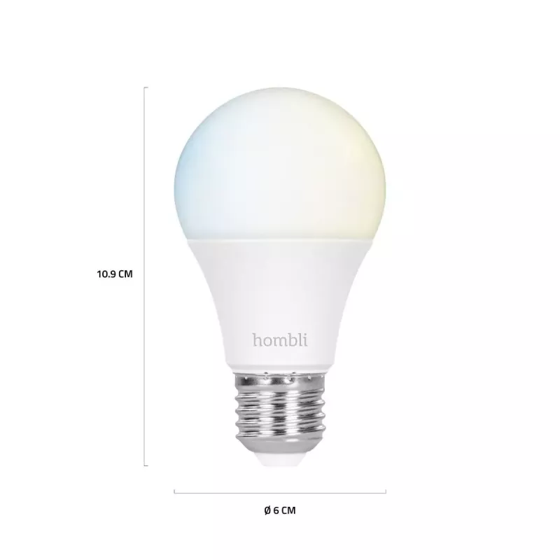 Hombli E27 smarte Glühbirne, 9 W, CCT, 1+1 Promo-Pack (2 Glühbirnen)