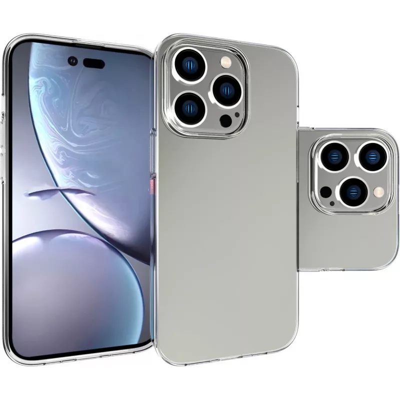 eSTUFF INFINITE GRS VIENNA ES67100039-BULK Rückseitenabdeckung für iPhone 14 Pro, MagSafe-kompatibel, TPU, Durchsichtig