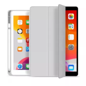 eSTUFF SEATTLE Stifthülle für iPad 9.7 2018/2017 – Graues PU-Leder