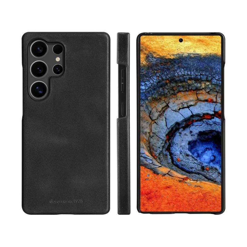 dbramante1928 Lynge LMSUGTBL6470 Flip-Hülle für Samsung Galaxy S25 Ultra, genarbtes Leder, Schwarz