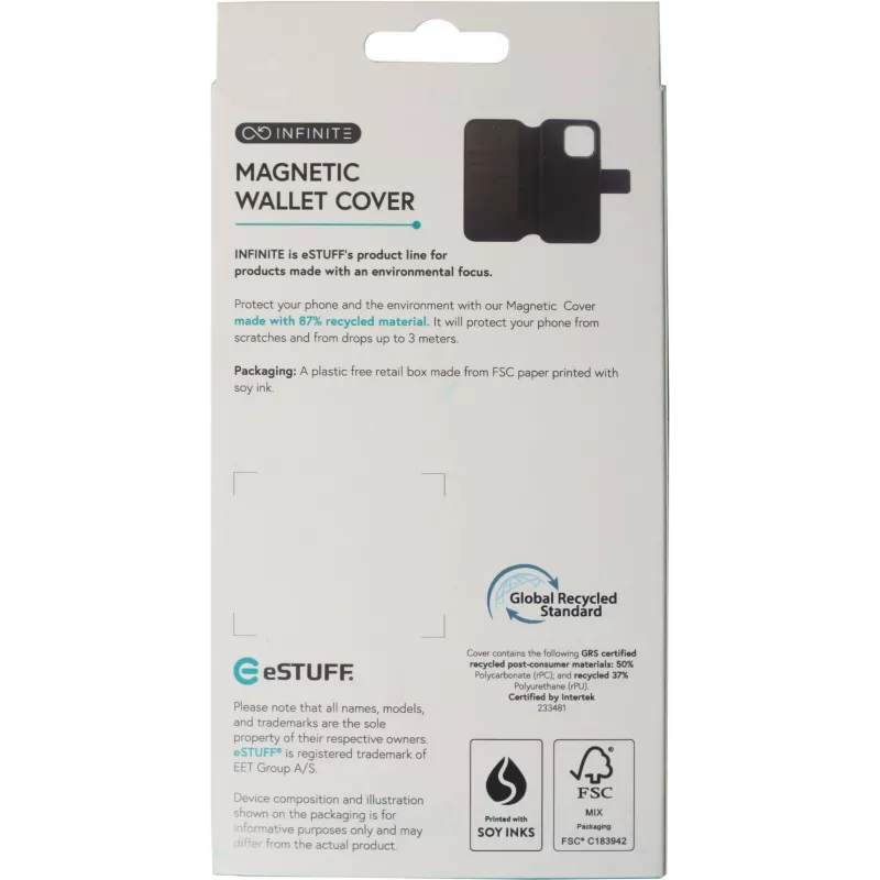 eSTUFF INFINITE MILAN ES67160100 Wallet-Hülle für iPhone 16, Schwarz