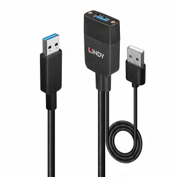 Lindy 35m Hybrid USB 3.2 Gen 2 Typ-A-Kabel Schwarz ABS