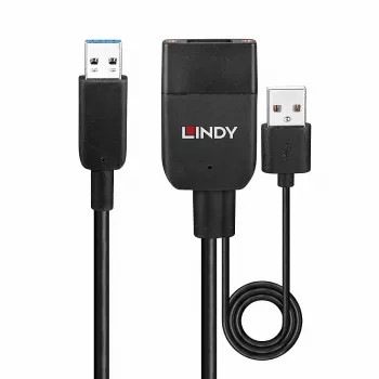 Lindy 35m Hybrid USB 3.2 Gen 2 Typ-A-Kabel Schwarz ABS