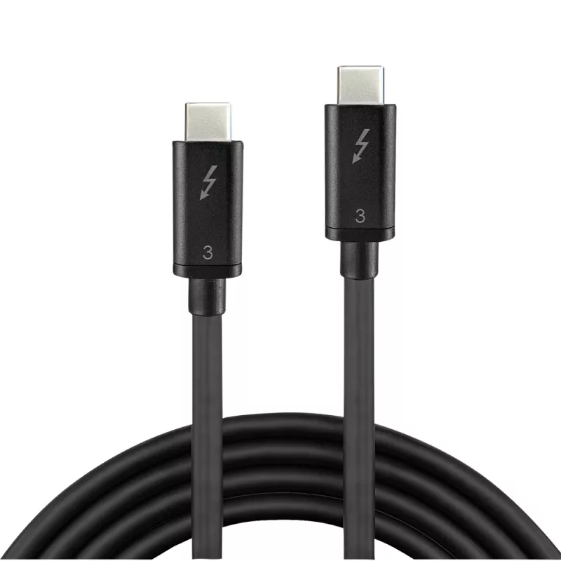 Lindy 41555 Thunderbolt-3-Kabel, passiv, USB-C-Stecker auf USB-C-Stecker, 0,5 m, 4K-Unterstützung, Schwarz