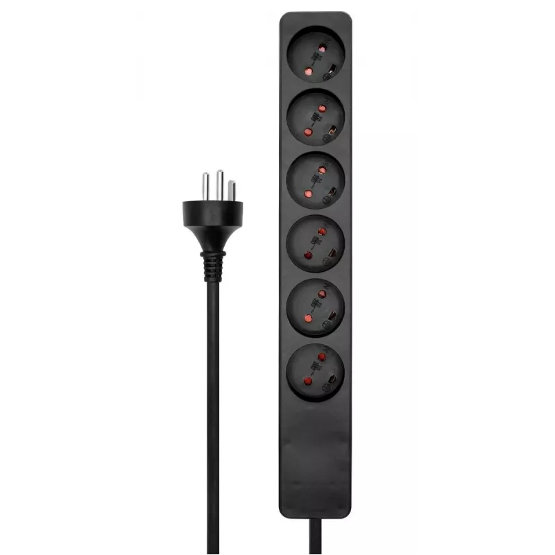 Microconnect MC-GRU0605DKB Stromverteiler 5 m 6 AC-Ausgänge Innenbereich Schwarz