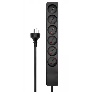 Microconnect MC-GRU0610DKW Steckdosenleiste 10 m 6 Schutzkontaktsteckdosen Innenbereich Schwarz
