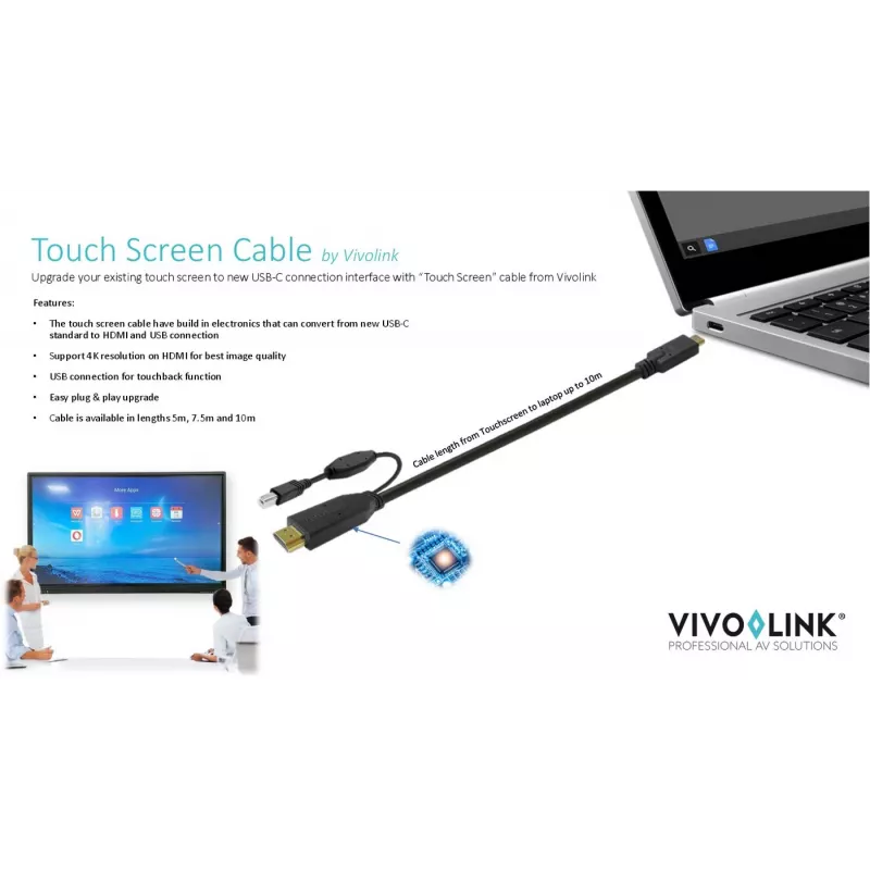 Vivolink PROUSBCHDMIUSBB5 USB-Kabel USB 3.2 Gen 1 (3.1 Gen 1) 5 m USB C Schwarz