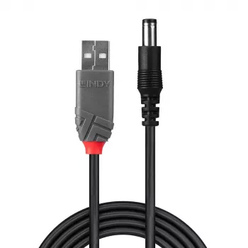 Adapterkabel USB-A-Stecker – DC 5,5/2,1 mm Stecker Lindy 70268